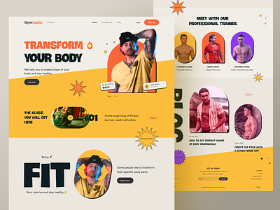 Fitness Landing Page bodu transformation bold design cardio coach crossfit exercise fitness gym healthy landing page marathon muscle personal trainer running sport web website website design workout yoga