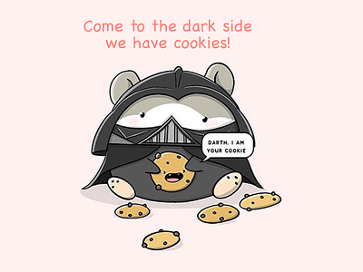 Darth Hamster characterdesign cute hamster darth darthvader digital art doodle art hamster kawaii art kawaii hamster parody starwars