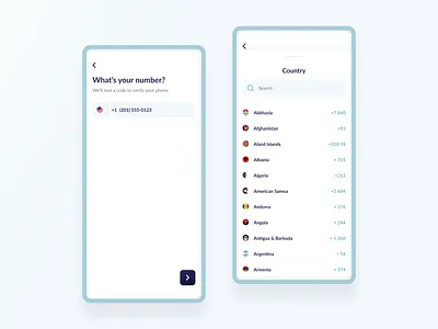 Verify your phone l 13 · 365 clean design figma interface list minimal minimalism minimalistic mobile app mobile number mobile ui otp phone number select country sign in sing up ui ui trends ux vector