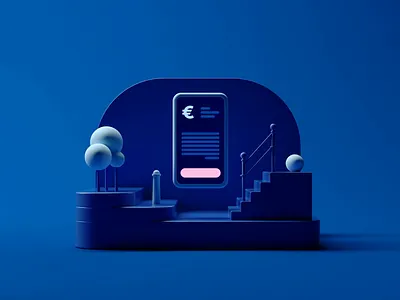 Plink 3d animation c4d fly gif illustration loop motion octane paper phone plane webdesign