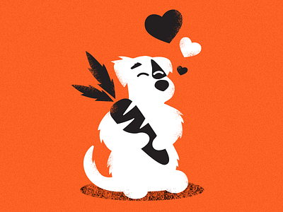 Bruno Bambino carrot dog flat heart illustration