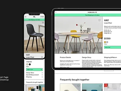 Product detail page for e-commerce site branding design flat logo type typography ui ux web website