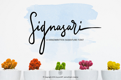 Signasari Handwritten Signature Fonts branding brush businesscard creative market decorative font design font illustration lettering script