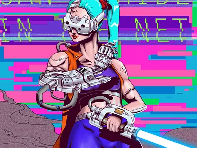 Cybergirl 3 acid art artwork comic art comics concept cybergirl cyberpunk cyborg illustration robot