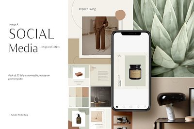 Instagram Social Media Pack: Freyā advertising art blog blogger design elegant instagram instagram banner instagram post instagram posts instagram stories instagram stories pack instagram stories template instagram story instagram template modern simple social media social media pack social media templates