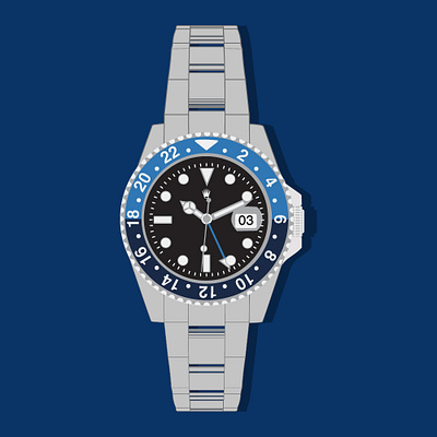 Rolex gmt master ii colors illustration illustrator vector