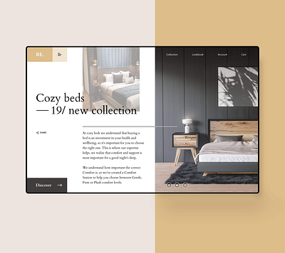 Cozy Beds | Conceptual Landingpage Design adobexd interface interior interior design landingpage typography ui webdesign webdesigner website