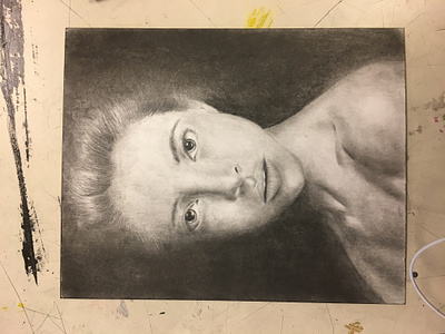 Female portrait 4b 5b 6b charcoal pencil prismacolor