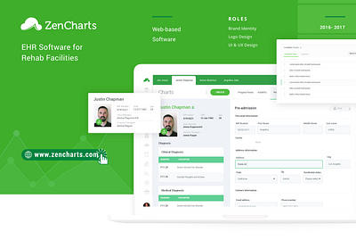 ZenCharts EHR - UI / UX Case Study addiction app design desktop app ehr icon rehab ui ui design uidesign uiux uiuxdesign ux website