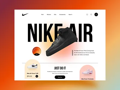 Nike Shoe Web Header clean design clean header header header design header ui nike nike header nike shoe orix orix creative sajon sajon islam shoe shoe header ui designer ui header ux designer web web header website