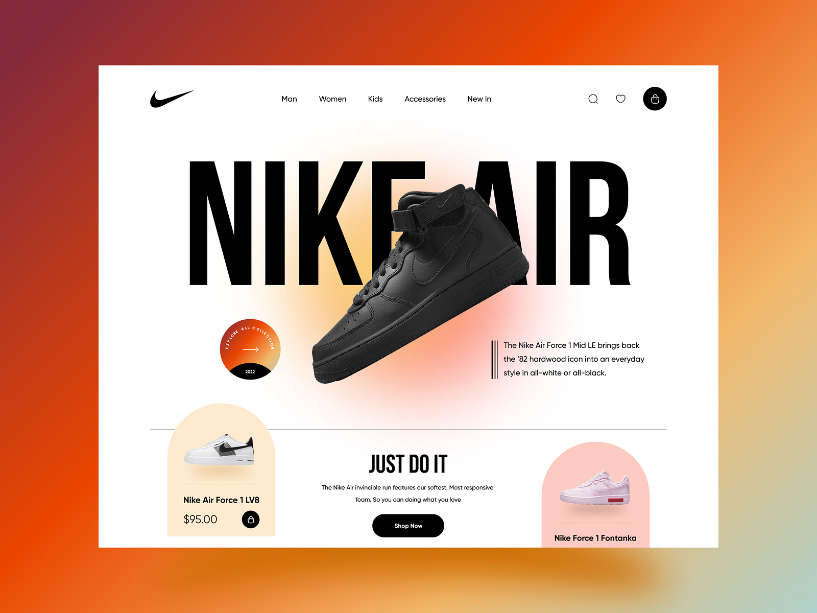 Nike Shoe Web Header by Sajon for Orix Creative on Dribbble