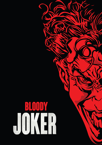 Joker bloody hahaha joker red smile vector