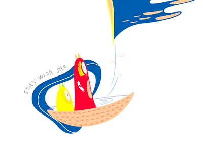 Sea wolking adobe artwork illustraion simple stickers telegram