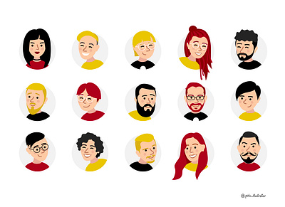 Avatars avatar avatars design illustration people peoples portret vector