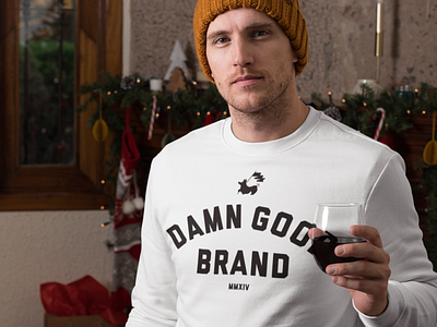 Damn Good! Brand Crewneck Sweatshirt apparel branding clean damn good damn good clothing damn good shirt design holiday sale logo screenprinting shirt simple sweater sweatshirt type typography