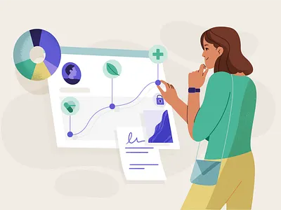 Health Profile for League character design flat girl health illustration logo product ui ux vector