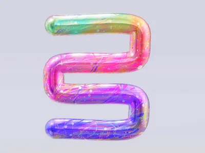 squiggle 3d abstract illustrations paint 3d shapes