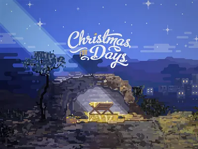 Christmas angles baby bethlehem brand branding church city design identity illustrator jesus joseph manger mary snow stars town typography winter wisemen