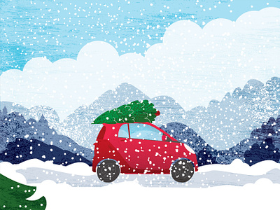 Holiday season adobe illustrator art artwork car cartoon christmas christmas tree colorful creative digital art digital illustration drawing holidays illustration illustrator landscape snow vector winter winter wonderland