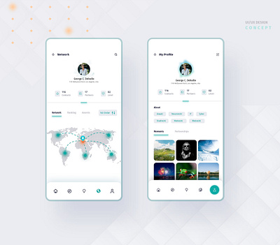 Social Media App design Concept 2 app app design app designer design dribbble matching my profile network partnering ui uidesign uiux user interface design ux web