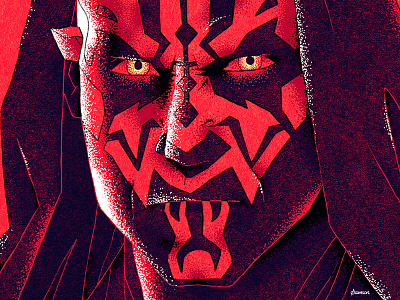 Star Wars Episode I The Phantom Menace darth maul design grzegorz samson illo illustration ink noise pencil poster red samson star wars vintage