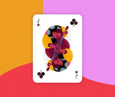Jazz player cards - Jack of Clubs 2d affinitydesigner art colorful design flat illustration minimal pastels vector