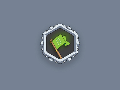 Achievement icon — Flag beta tester achievement art design icon illustration vector