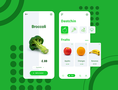 🔺ui fresh food Dastchin shop (concept) app design mobile mobile design ui ui design user ux