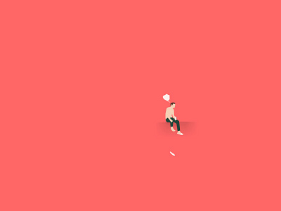 Waitin' cellphone illustration man people red sat thinking vector waiting