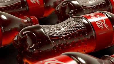 Close up Coca Cola 🖤 3d bottle design c4d camilociprian cgi cocacola daily render design octane package product shot render