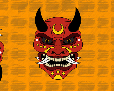 Tibetan Mask culture demon design flat illustration mask procreate tibet tibetan vector yellow