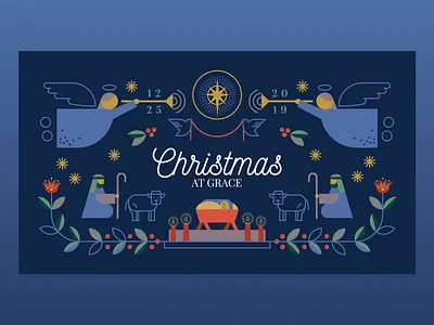 Christmas at Grace angel christmas christmas eve church folk holiday holly illustration jesus sermon shepherd star