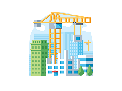 Development building city construction development illustration simple town vector works