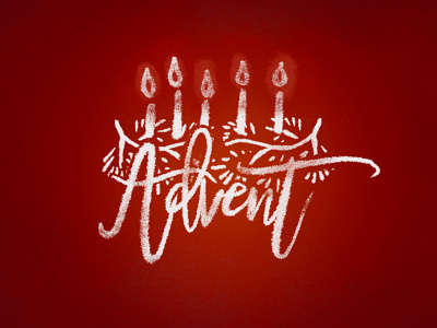 Advent 2019 advent candles christian christmas church lettering pine procreate title