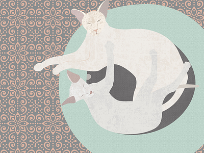 Nap Cats cat cats flat friends illustration illustrator love muted pastel pattern sleepy texture