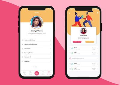 Splitwise redesign of My Profile and Friend's Profile android design branding design home screen ios mobile design ui ux