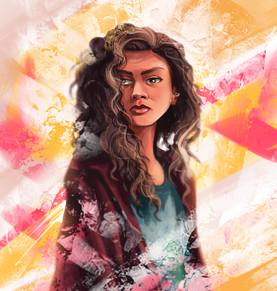 Zendaya portrait 2d 2d art 2d character abstract cartoon celebrity character colorful digital art digital drawing digital painting euphoria illustration movie playful series study zendaya