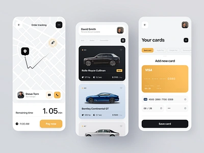 Car Rental App Concept app app design booking app booking car car car rent car rent service concept driver interface luxury car rent mobile ui rent rent a car rental app rental company transport ui ui visual design ux