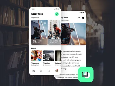 Book reading app app author books bookshop bookstore branding colours illustration ios iphone x library libro logo novel reading short stories stories writer writing