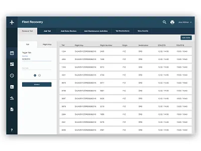 Event Generation Filter enterprise material table ui