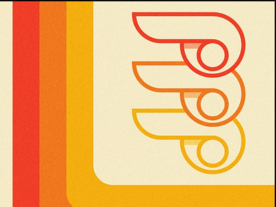 BIRDS bird logo old orange red retro vintage yellow