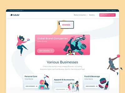 Tubular Labs • VideoAces Homepage awards campaign campaign website design development illustration marketing marketing site neutral neutrals social video socialmedia video