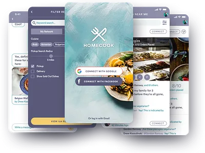 Homecook • Craigslist for Homemade Meals app branding design typography ui ux