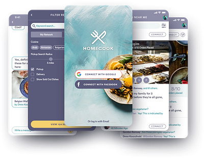 Homecook • Craigslist for Homemade Meals app branding design typography ui ux