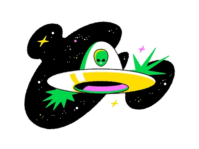 Self Portrait alien illustration space travel ufo