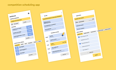 competition scheduling app for trainers app design illustration minimal typography ui ux