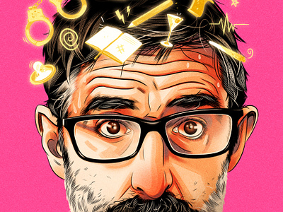 Louis Theroux alexander wells america celebrity digital folioart illustration portrait tv