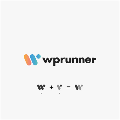 wp runner branding graphic logo minimal minimalist play textlogo typography ui vector wlogo wp