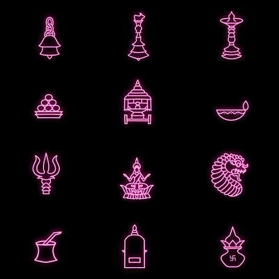 TEMPLE ICONOGRAPHY animation branding design flat glow icon icon design icon set iconography illustration ui uidesign ux vector