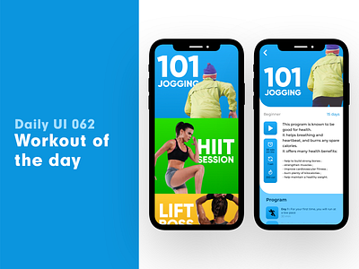 Daily UI 062 - Workout of the day daily 100 challenge daily ui dailyui sport ui uidesign uiux ux workout